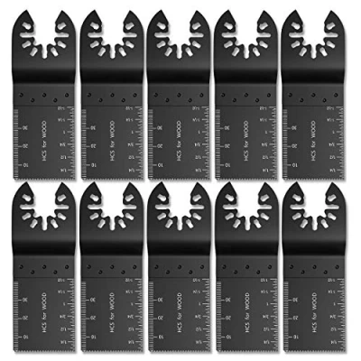 Image of Welcomefee 10Pcs 34mm Wood Cutting Saw Blade Oscillating Kit Multi Tool Carbon Steel Cutter for Dremel Fein Multimaster Makita Bosch