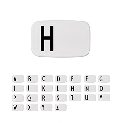 Image of Design Letters Personal Lunch Box White Personalised Food Storage Container for Men, Women, Girls and Boys Lunch/Food Travel Use as Sandwich Dishwasher &amp; Microwave Safe