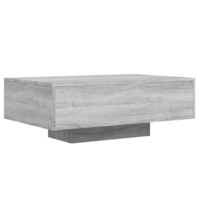 Image of vidaXL Coffee Table with LED Lights Grey Sonoma 85x55x31 cm