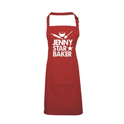 Image of Edward Sinclair PERSONALISED Star Baker RED Cooking Baking Apron