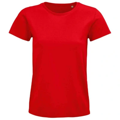 Image of SOLS Womens/Ladies Pioneer Organic T Shirt (Red) Cotton Size Large