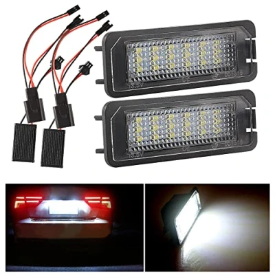 Image of Maimiao 2PCS Golf Led Number Plate Lights, 18PCS 3528 SMD 6500K Waterproof Xenon White CanBus Error Free Rear License Lamps for Volkswagen 4 5 6 GTi MK4 MK5 CC Passat POLO PHAETON