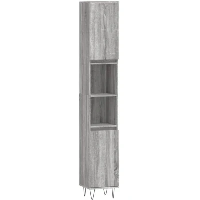 Image of vidaXL Bathroom Cabinet Grey Sonoma 30x30x190 cm Engineered Wood