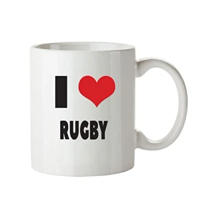 Image of I Love Rugby Mug Personalised Adult Office