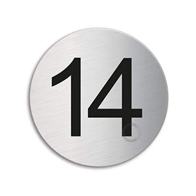 Image of Stainless Steel Door Number 14 Fourteen Ø 75 mm 40084