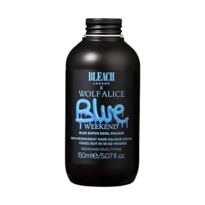 Image of BLEACH LONDON Blue Weekend Semi Permanent Hair Colour Cream True Blue, Vegan, Cruelty Free, Vibrant Temporary Dye 150 ml