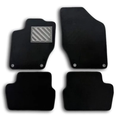 Image of Peugeot 308 I 2007 2013 Tailored Car Mats Non Slip Reinforced Rubber Heel Pad Fixing Buttons