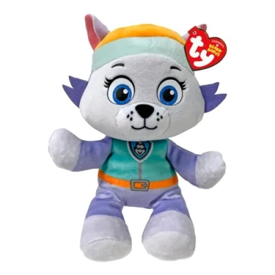 Image of TY Everest Paw Patrol Soft Plush Toy for Kids, Cuddly Teddy Collectible Stuffed Toy, Beanie Babies Range, Regular