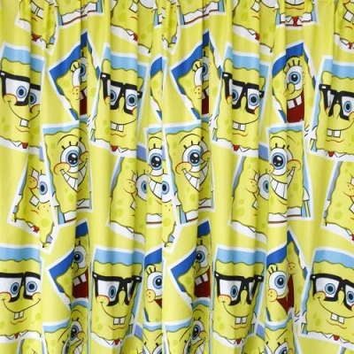 Image of Character World 72 inch SpongeBob Squarepants Framed Curtains, Multi Color
