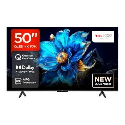 Image of TCL 50P7K UK 50&quot; QLED 4K Ultra HD HDR Google TV (Google Assistant, Freeview Play, Dolby Atmos, Vision, HDR10+, 120Hz Game Accelerator, Motion Clarity，2025 New Model)