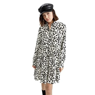 Image of DeFacto Women&#039;s Z2447AZ Dress, Beige, 8