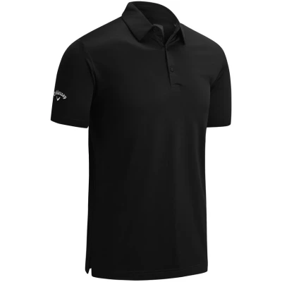 Image of Callaway Golf Mens Swingtech Solid Polo Shirt Caviar XS