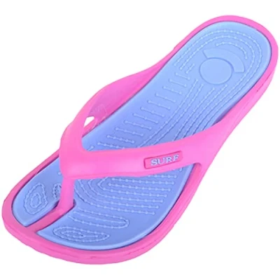 Image of ABSOLUTE FOOTWEAR Ladies/Womens Summer/Holiday/Beach/Pool Flip Flops/Sandals/Shoes (4 UK, Fuchsia/Blue, numeric_4)