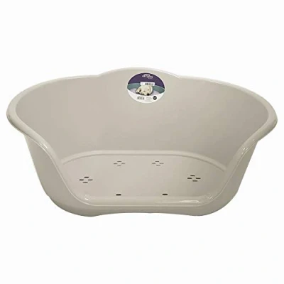 Image of YöL Grey plastic pet bed heavy duty waterproof cat dog basket Medium comfortable Light Re usable