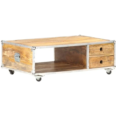 Image of vidaXL Coffee Table 89x59x33 cm Solid Rough Mango Wood