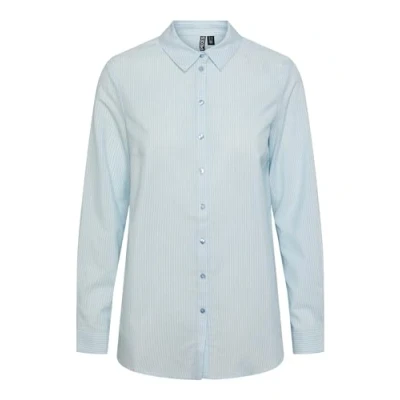 Image of PIECES Women&#039;s Pcmarly LS Shirt Blouse, Angel Falls/Stripes: Bright White, XS