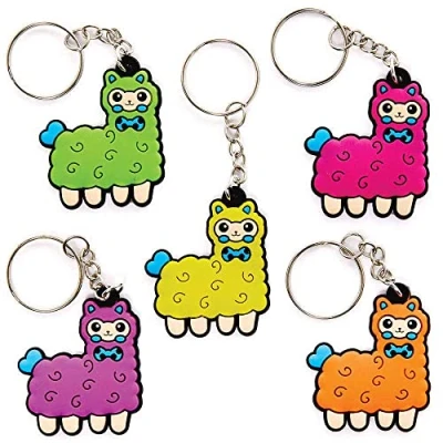 Image of Baker Ross FC949 Llama Keyrings Pack of 10, Kids Party Bag Fillers, Key Chain, Toys for