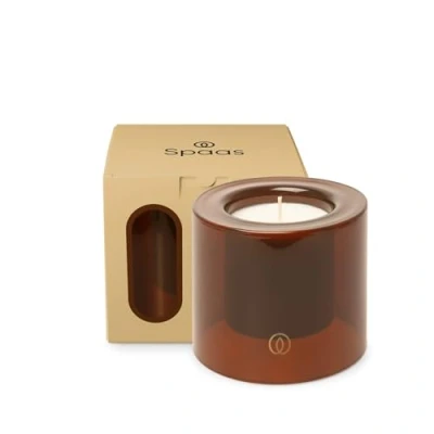 Image of Spaas Delight Scented Candle Small 40h, Beaming Bliss, Ivory in Smoked Brown Glass