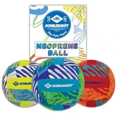 Image of Schildkröt Neoprene Beach Volleyball, Size 5, Ø 21 cm, Assorted Colours, Non Slip Textile Surface, Salt Water Resistant, 970341