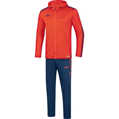 Image of JAKO Striker 2.0 M9619 Women&#039;s Tracksuit with Hood, Flame/Navy, Size 8