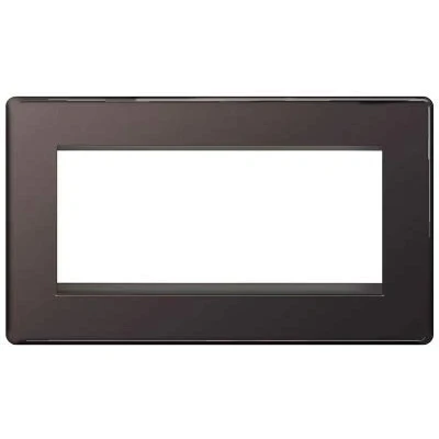Image of BG FBNEMR4 01 Front Plate Screwless, Black Nickel, 4 Module
