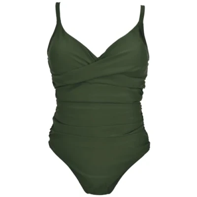 Image of Splash About Womens Ladies Tummy Control Swimming Costume One Piece Swimsuit, Green, 20 EU