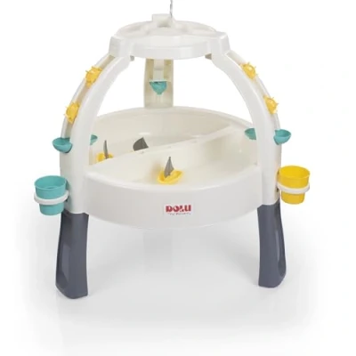 Image of DOLU 2674 Fun Fountain Sand &amp; Water Table for Kids, Activity and Play, White/Grey, Suitable Children from 24 Months Up, 82x98x98 cm