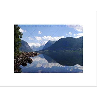Image of Wee Blue Coo Mountain Reflection Lake Landscape Art Picture Wall Print