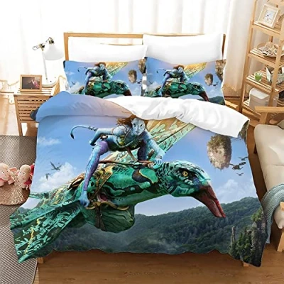 Image of HEYBIG Avatar bed linen, duvet cover 135 x 200 cm + 1 pillowcase 80 with zip, bedding sets for children, children (A03, 90 cm)