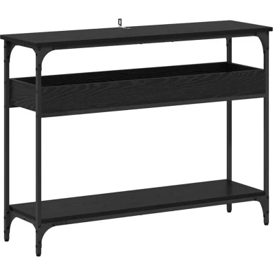 Image of vidaXL Console Table Black oak 100 x 29 75 cm Engineered wood