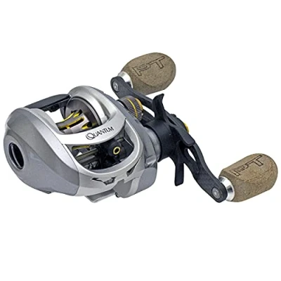 Image of Zebco Quantum Vapor Baitcast Fishing Reel, Size 100 Left Hand Retrieve, Continuous Anti Reverse Clutch, Composite Cork Handle Knobs, 7.0:1 Gear Ratio, Silver/Black