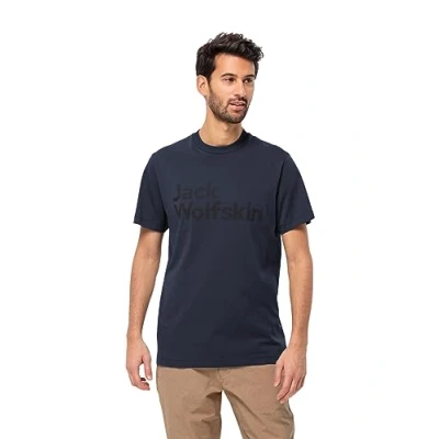 Image of Jack Wolfskin Men&#039;s Essential Logo T M Shirt, Night Blue, L