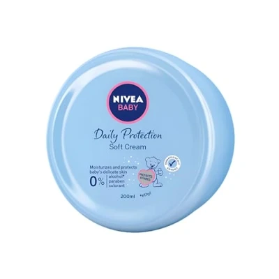 Image of Nivea Baby Soft Cream 200 ml (Pack of 3) Daily Protection 0% Alcohol, Parabens and Colourant Free Hypoallergenic Clinically Tested Skin friendly 24 Hours Hydration