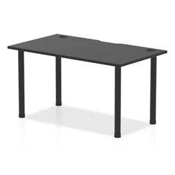 Image of Impulse Black 1400 x 800mm Straight Table Top with CP Leg