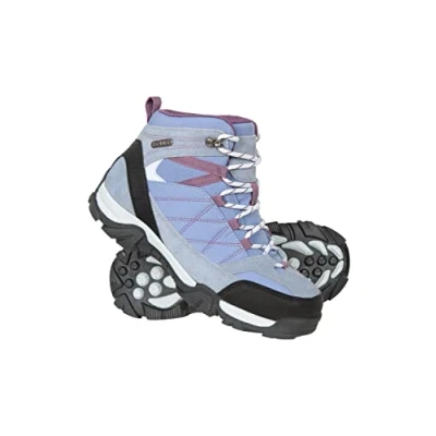 Image of Mountain Warehouse Trail Kids Waterproof Boots Synthetic Mesh Upper Girls &amp; Boys Shoes, EVA Footbed, High Traction Best for Autumn Winter, Hiking Outdoors Lilac Shoe Size 5