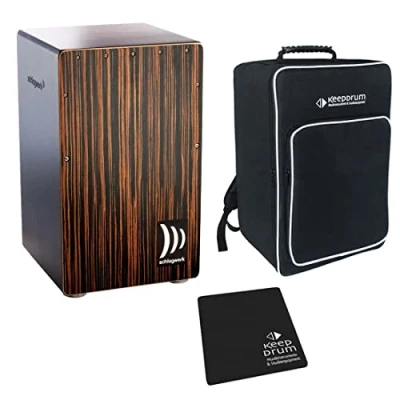 Image of SCHLAGWERK 2INONE CP 432 Cajon Deluxe with Keepdrum Gig Bag and Stand 01 Pad