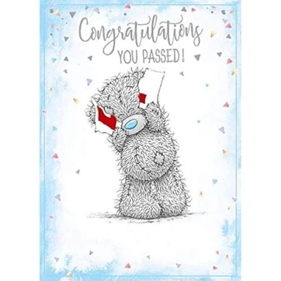 Image of Congratulations You Passed! Me to Tatty Teddy Bear Greetings Card Tearing up L Plate