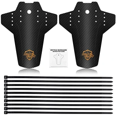 Image of suchkawe Mountain Bike Fender Set, Bicycle Mudguards MTB Front and Rear for Mud Guards Road Set Including 10 Cable Ties