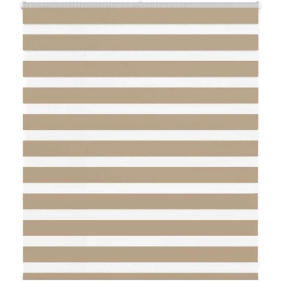 Image of vidaXL Zebra Blind Sand Brown 125x100 cm Fabric Width 120.9 Polyester