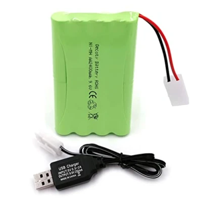 Image of Gecoty® 9.6 V 2400 mAh rechargeable Ni MH AA battery pack with charging cable (Tamiya plug)