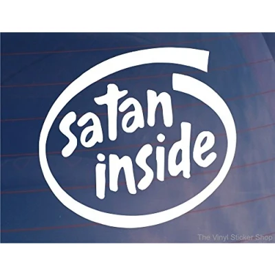 Image of Car Sticker Satan Inside Novelty Funny Van Window Bumper Boot Door Vinyl Decal