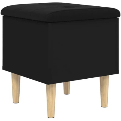 Image of vidaXL Storage Bench Black 42x42x46 cm Engineered Wood