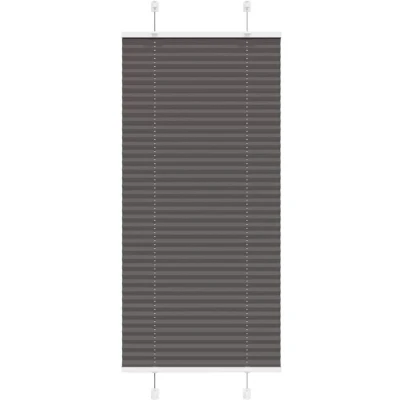 Image of vidaXL Pleated Blind Black 60x100 cm Fabric Width 59.4 Polyester