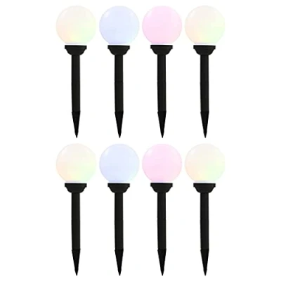 Image of vidaXL Outdoor Solar Lamps 8 pcs LED Spherical 15 cm RGB