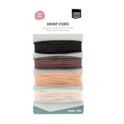 Image of Vaessen Creative Hemp Cord Nature Assortment 4x10m, Multi Colour, 16.3x7.9x1 cm