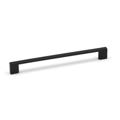 Image of 160mm Black Kitchen Door Handle Matt D Bar Slim Square Cabinet Cupboard Drawer Pull Wardrobe Furniture Upcycle Replacement DIY Hardware