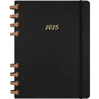 Image of Moleskine Weekly &amp; Monthly Planner, Spiral 12 Month 2025, Hard Cover and Elastic Closure, BlackColor, Extra Large Format 20.4x25.2 cm