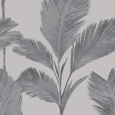 Image of Belgravia Decor Alessia Leaf Silver Grey Wallpaper GB210 Italian Vinyl