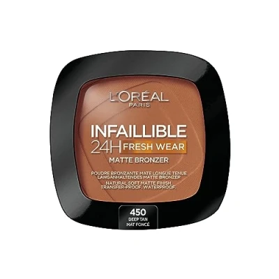 Image of L&#039;Oréal Paris Soft Matte Bronzer, Longwear, Finish, Waterproof and Transfer proof, Infallible 24H, 450 Deep Tan