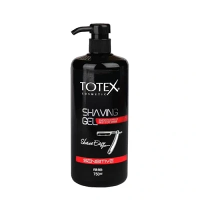 Image of TOTEX Shaving Shave Gel Sensitive Smooth Skin Cool Effect Men Care Full Body Bikini Line For Women With Pump Easy Economical Use 750ml (Sensitive)